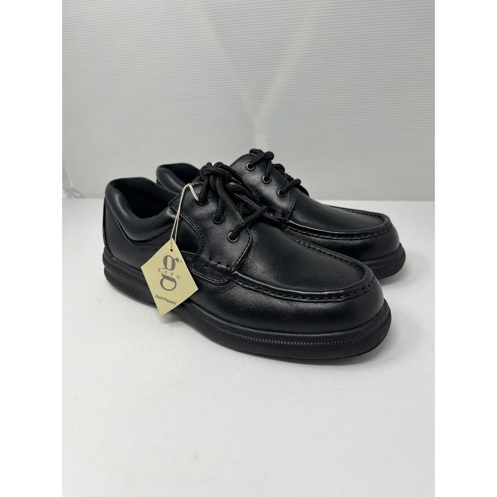 Hush Puppies Mens Zero G Black Leather Oxford Shoes Wide H18770 Size 10W